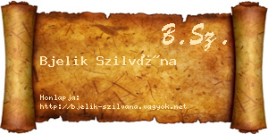 Bjelik Szilvána névjegykártya